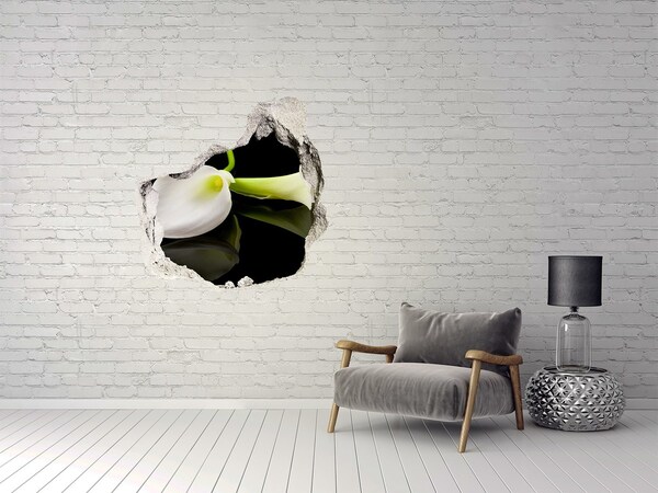 Vinilo adhesivo efecto agujero 3d para casa Flor en hormigón