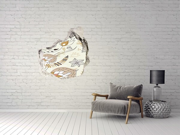 Vinilo adhesivo efecto agujero 3d para casa Pájaros primaverales en el jardín