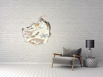 Vinilo adhesivo efecto agujero 3d para casa Pájaros primaverales en el jardín