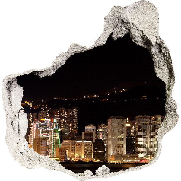 Pegatina pared rota trampantojo decorativo Panorama nocturno de la ciudad