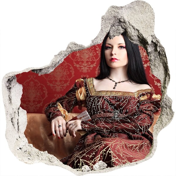 Vinilo decorativo boquete pared irregular Princesa en las ruinas