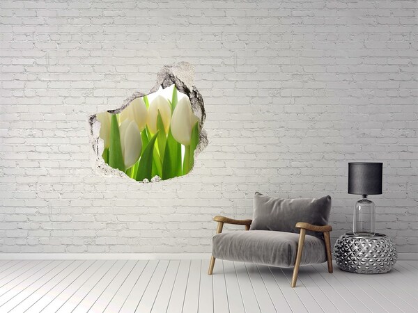 Vinilo adhesivo efecto agujero 3d para casa Tulipanes a la luz del día