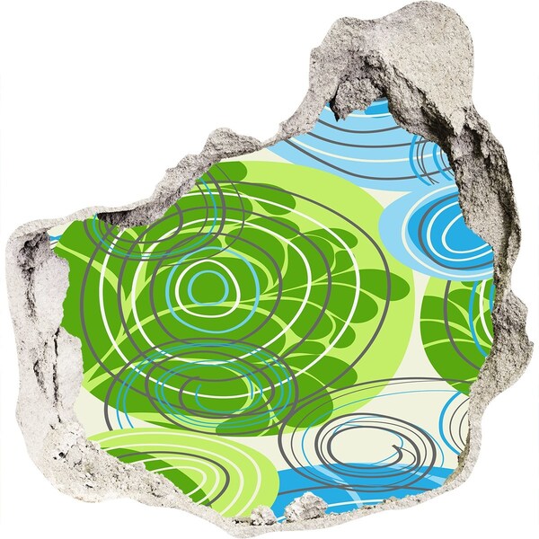 Pegatina pared rota trampantojo decorativo Patrones en verde y azul