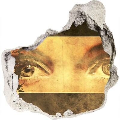 Vinilo adhesivo efecto agujero 3d para casa Ojos desde detrás de la pared