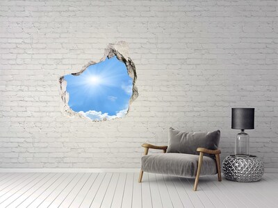 Pegatina efecto 3d pared rota decorativa Cielo con rayos de sol