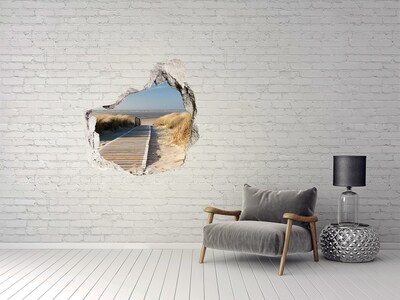 Vinilo adhesivo efecto agujero 3d para casa Señalización hacia la playa