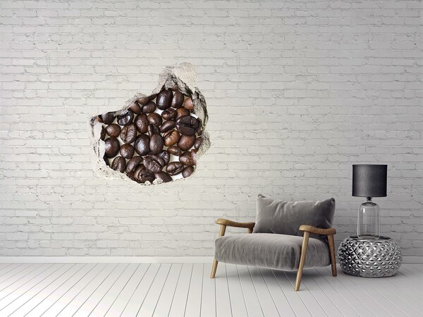 Pegatina efecto 3d pared rota decorativa Café en una pared en ruinas
