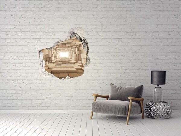 Vinilo adhesivo efecto agujero 3d para casa Laberinto de madera en la pared