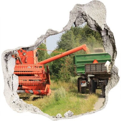Pegatina pared rota trampantojo decorativo Maquinaria agrícola en acción