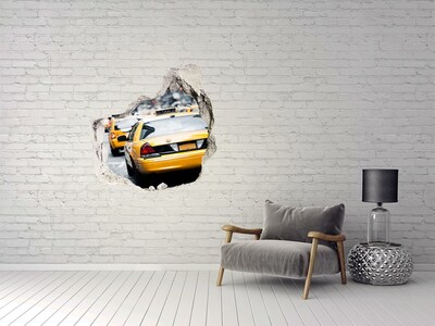 Vinilo adhesivo efecto agujero 3d para casa Los taxis de Nueva York en acción