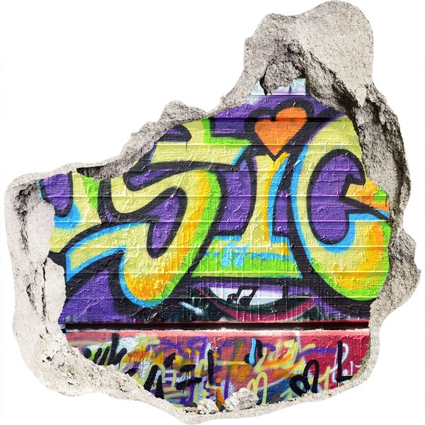 Pegatina efecto 3d pared rota decorativa Grafiti en una pared dañada