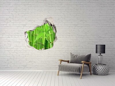 Vinilo adhesivo efecto agujero 3d para casa Bosque de bambú verde