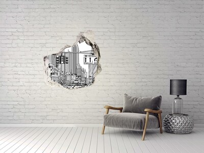 Vinilo decorativo boquete pared irregular calles de Nueva York
