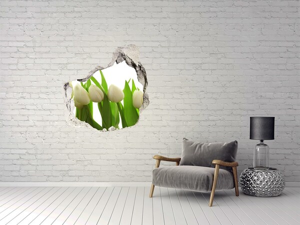 Vinilo adhesivo efecto agujero 3d para casa Flores en hormigón