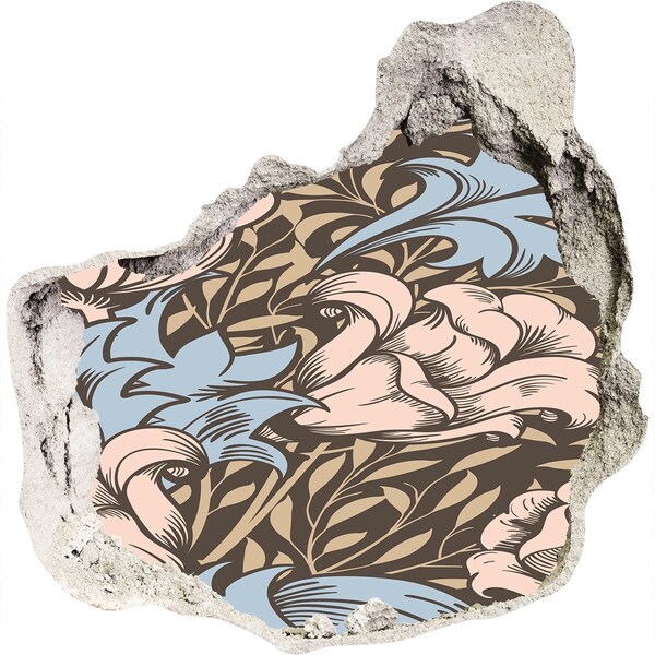 Vinilo decorativo boquete pared irregular Patrón floral de agujero en la pared