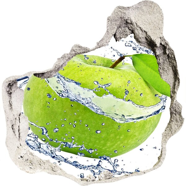 Pegatina pared rota trampantojo decorativo Manzana verde en agua