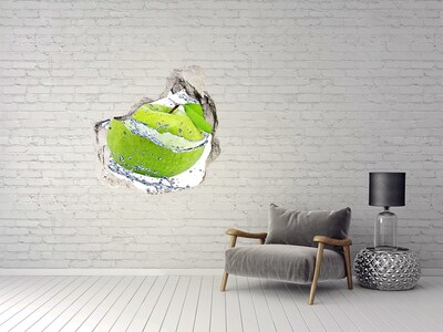Pegatina pared rota trampantojo decorativo Manzana verde en agua
