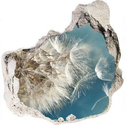 Vinilo adhesivo efecto agujero 3d para casa Dientes de león contra el cielo