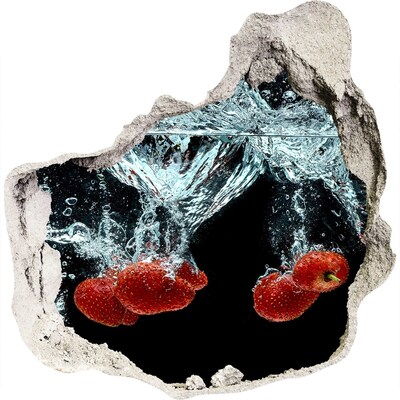 Pegatina efecto 3d pared rota decorativa Explosión de fruta en el agua