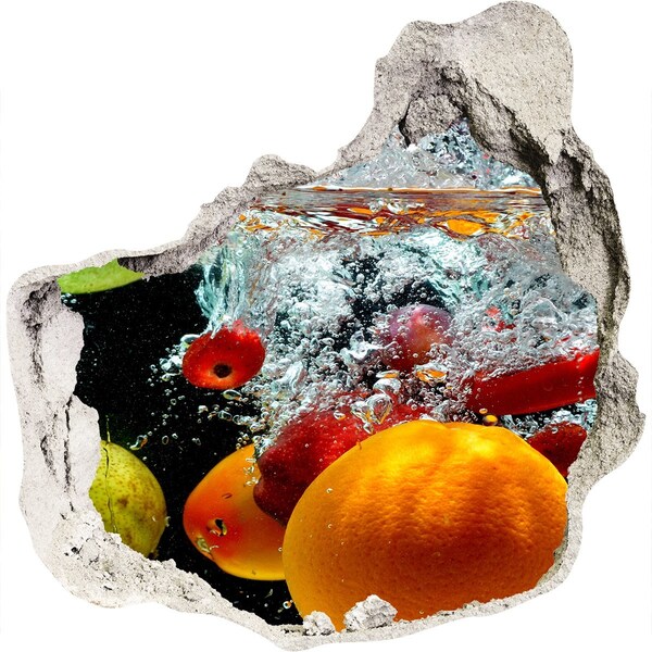 Vinilo adhesivo efecto agujero 3d para casa Explosión de fruta en el agua