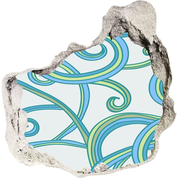 Pegatina pared rota trampantojo decorativo Ondas de colores en el fondo de la pared.