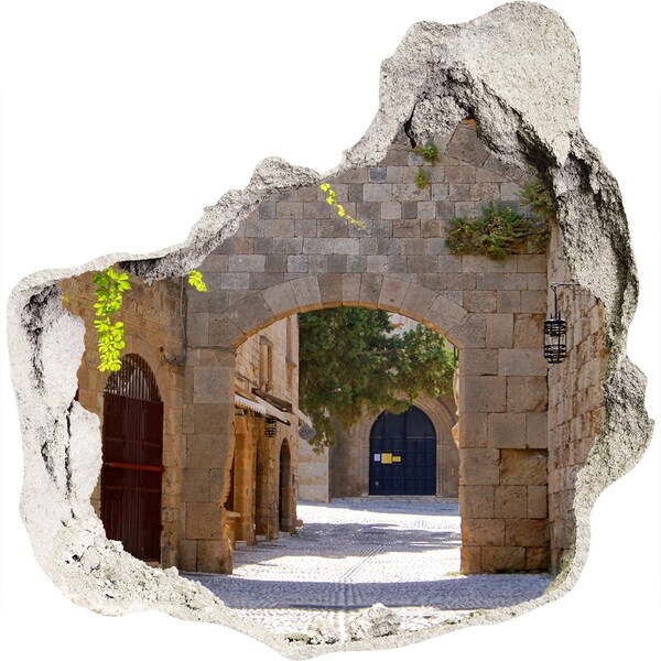 Pegatina efecto 3d pared rota decorativa Un antiguo castillo con mucho encanto