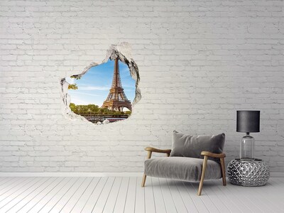 Pegatina efecto 3d pared rota decorativa La Torre Eiffel en París