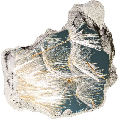 Vinilo decorativo boquete pared irregular Un paisaje floral detrás del agujero.