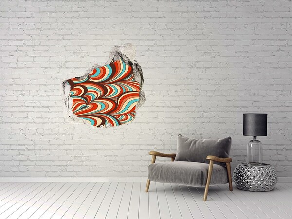 Vinilo adhesivo efecto agujero 3d para casa Un remolino colorido de patrones