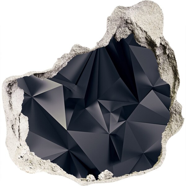 Pegatina pared rota trampantojo decorativo Negro, profundidad geométrica