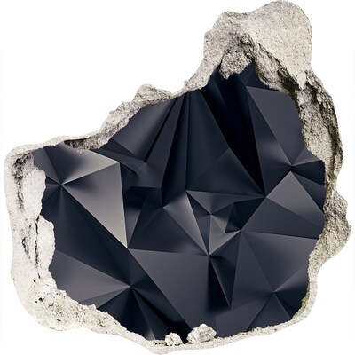 Pegatina pared rota trampantojo decorativo Negro, profundidad geométrica
