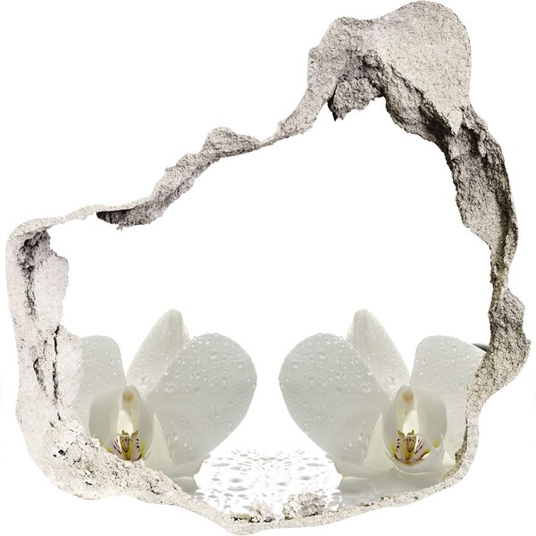 Pegatina efecto 3d pared rota decorativa Flores en hormigón