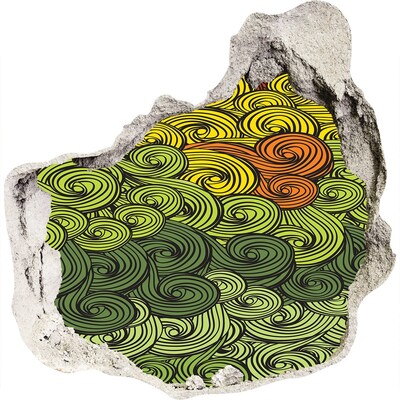 Pegatina pared rota trampantojo decorativo Remolinos de colores en la pared