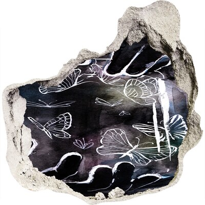 Pegatina pared rota trampantojo decorativo Mariposas en un espacio mágico