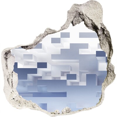 Pegatina pared rota trampantojo decorativo Espacio abstracto en tonos azules