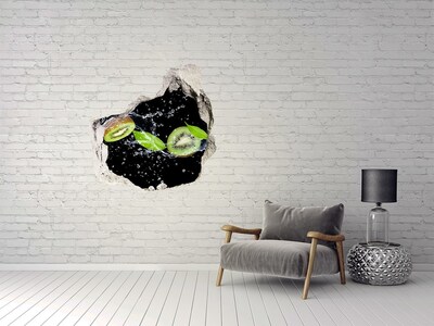 Vinilo adhesivo efecto agujero 3d para casa Cascada de kiwi