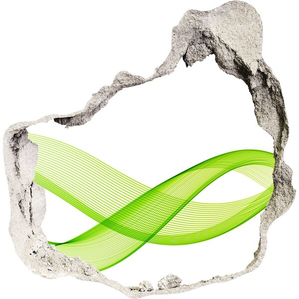 Pegatina pared rota trampantojo decorativo Ola verde en el agujero de la pared