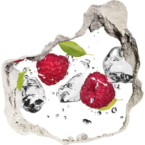 Vinilo decorativo boquete pared irregular Paraíso de frutas con hielo