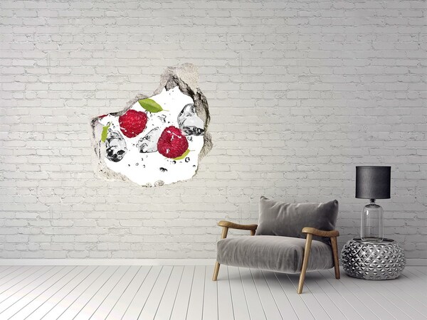 Vinilo decorativo boquete pared irregular Paraíso de frutas con hielo
