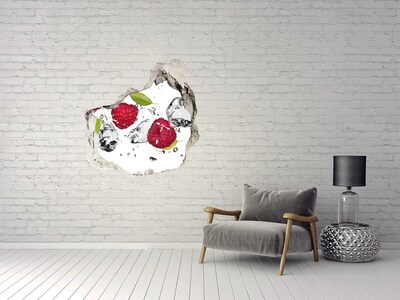Vinilo decorativo boquete pared irregular Paraíso de frutas con hielo