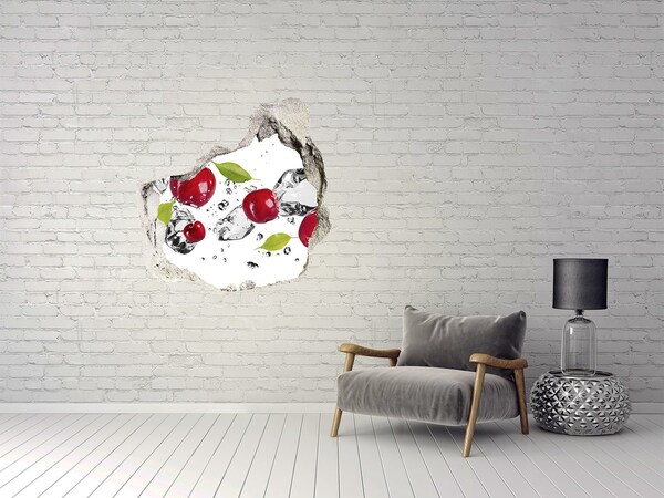Pegatina efecto 3d pared rota decorativa Fruta en hielo