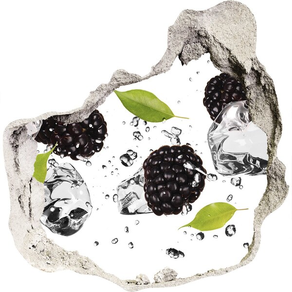 Vinilo adhesivo efecto agujero 3d para casa Explosión de fruta en hormigón