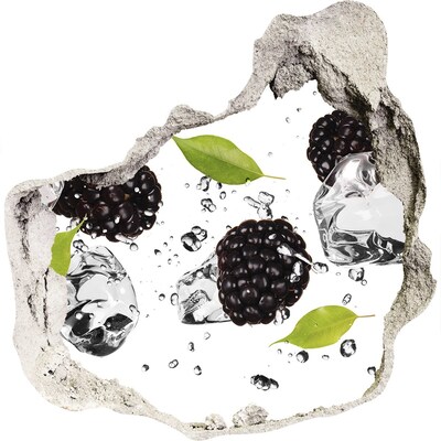 Vinilo adhesivo efecto agujero 3d para casa Explosión de fruta en hormigón