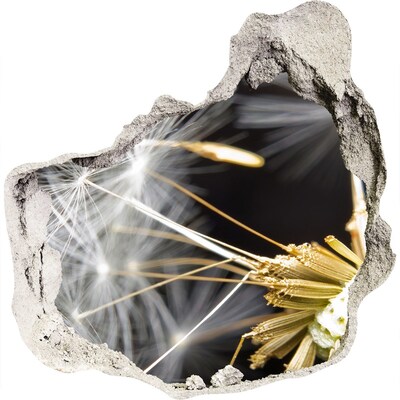 Pegatina efecto 3d pared rota decorativa Sueño de flores a través de un agujero en la pared