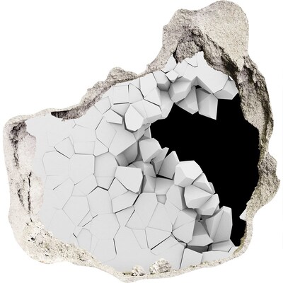 Vinilo decorativo boquete pared irregular Un muro roto que da al vacío