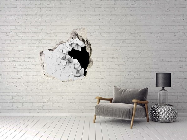 Vinilo decorativo boquete pared irregular Un muro roto que da al vacío