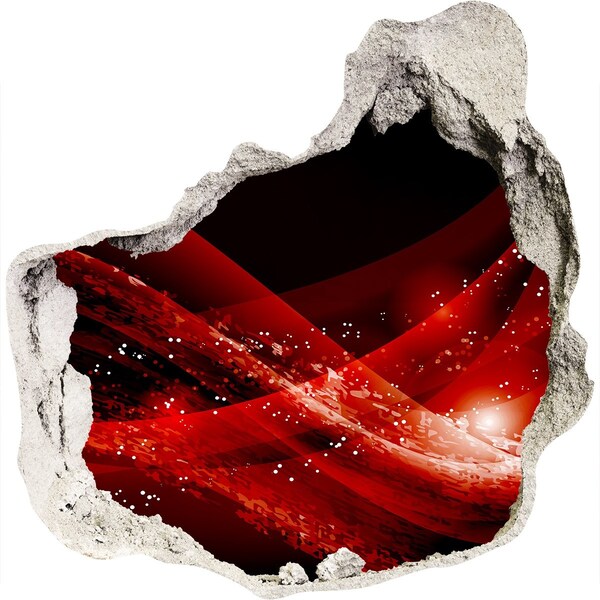 Vinilo adhesivo efecto agujero 3d para casa Remolino rojo en hormigón