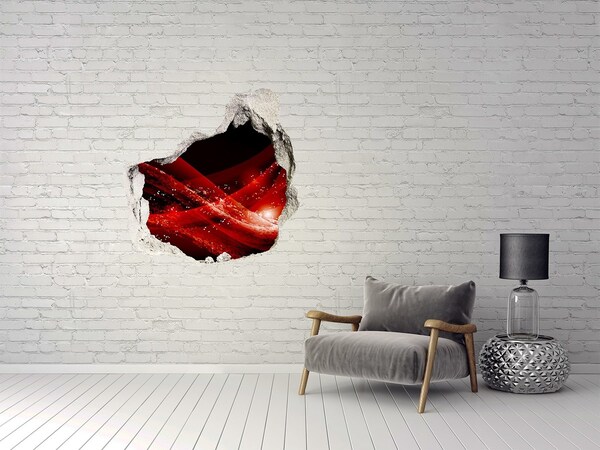 Vinilo adhesivo efecto agujero 3d para casa Remolino rojo en hormigón