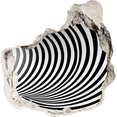 Pegatina efecto 3d pared rota decorativa La ilusión de un túnel giratorio