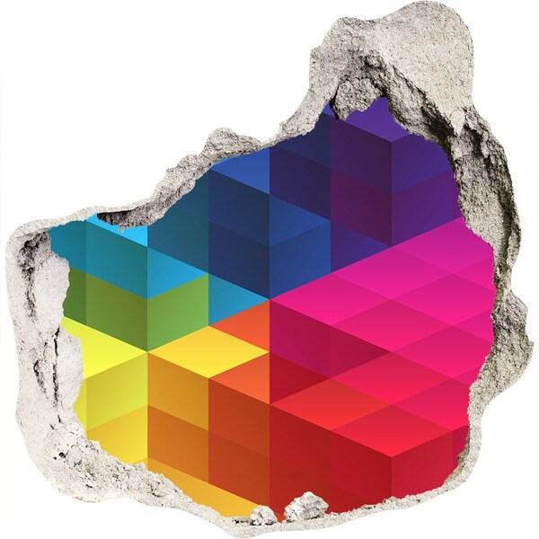 Vinilo decorativo boquete pared irregular Ilusión colorida del espacio